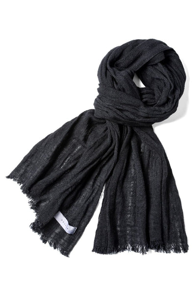 Stole soft linen Black - NOUSAN