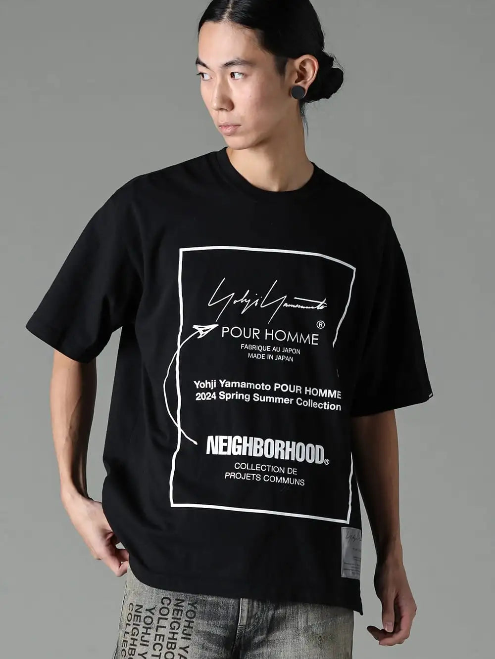 Yohji Yamamoto(ヨウジヤマモト) - NEIGHBORHOOD(ネイバーフッド) 24SS - HS-T80-285 - NEIGHBORHOOD × Yohji Yamamoto プリントショートスリーブTシャツ 6-004