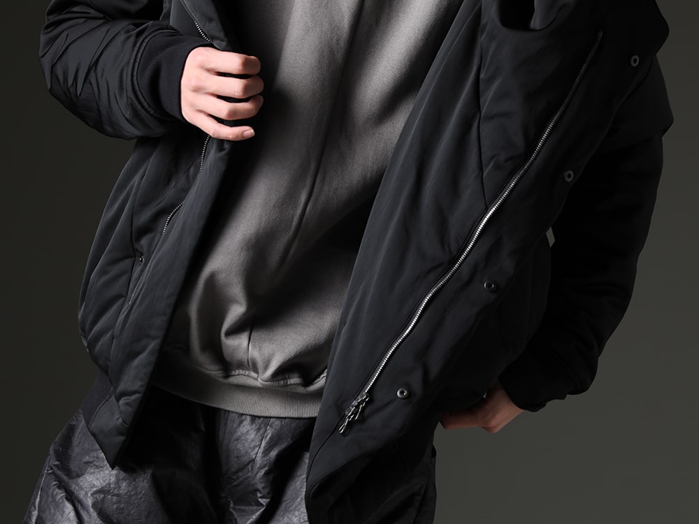 JULIUS 2024PS - A Blouson Combining Fashion and Practicality - 847BLM1(Viscose / Nylon Stretch Satin Blouson) 837CUM2-Gray(Coated Sweat Seamed Pullover Gray) - 2-007