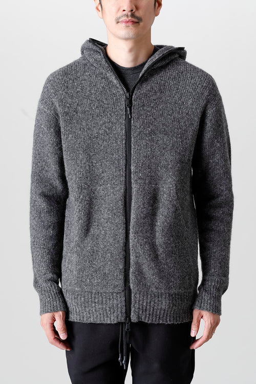 Knit Mohair Hoodie C.Gray - RIPVANWINKLE