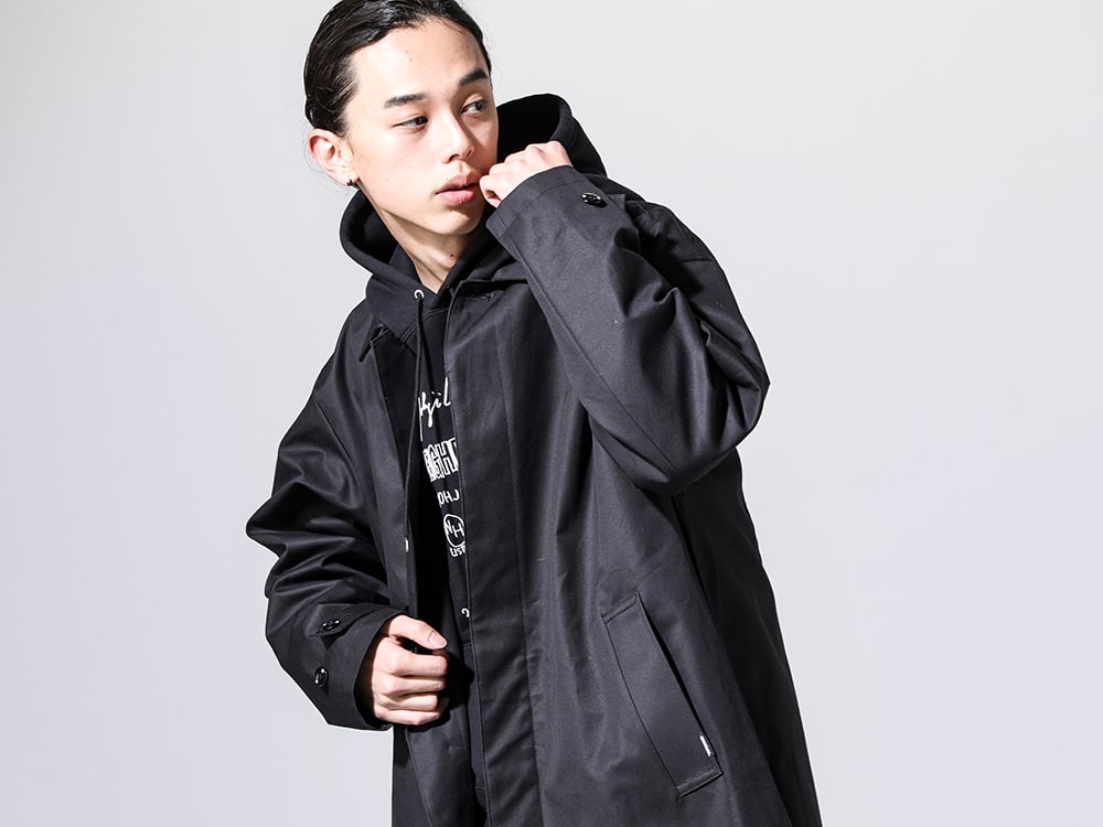 Yohji Yamamoto 2024SS - Collaboration items incorporating the logos of both brands - HS-C90-047(NEIGHBORHOOD × Yohji Yamamoto Coat) HS-T83-288-Black(NEIGHBORHOOD × Yohji Yamamoto Pint Hoodie Black Black) - 2-005