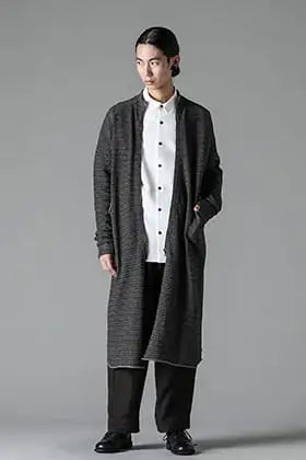 DEVOA 24SS Knit Coat High Twist Cotton Stripe Styling