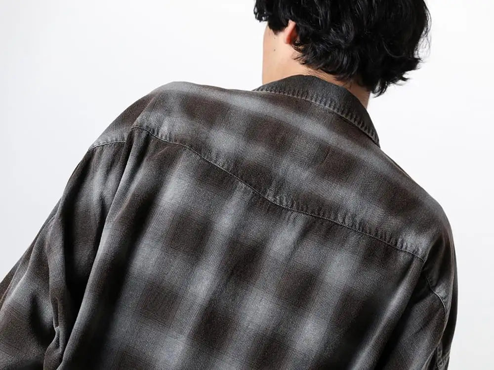 Maison MIHARA YASUHIRO 2024SS  - Vintage-Finished Open Collar Check Shirt with a Well-Worn Atmosphere! - A12SH076 - Cow Boy Check L/S Shirt 2-005