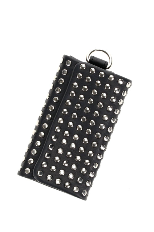 Leather key case 'all-studs' Silver - PATRICK STEPHAN