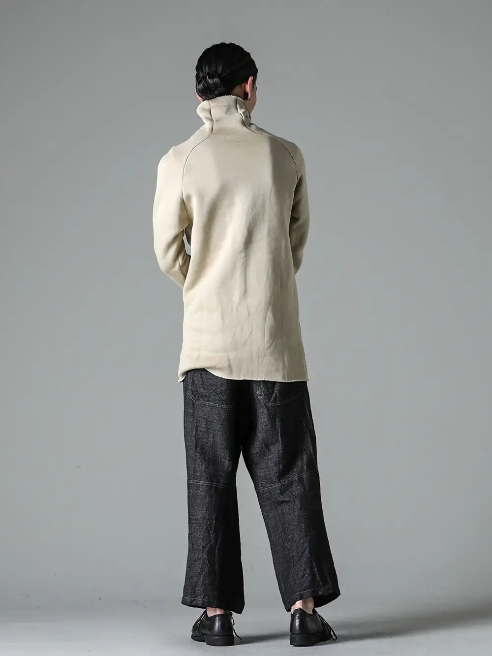 ware forme d'expression 23-24AW  - Refined Designs to Cherish for a Long Time - TTC-fhu-Beige Fleece lining Cottton Bottle Neck Beige - UP126-346B Baggy 5 Pocket Pants - 992x-black-guidi Classic Derby Shoes Laced Up Single Sole - Horse Full Grain - 992X Black 2-009