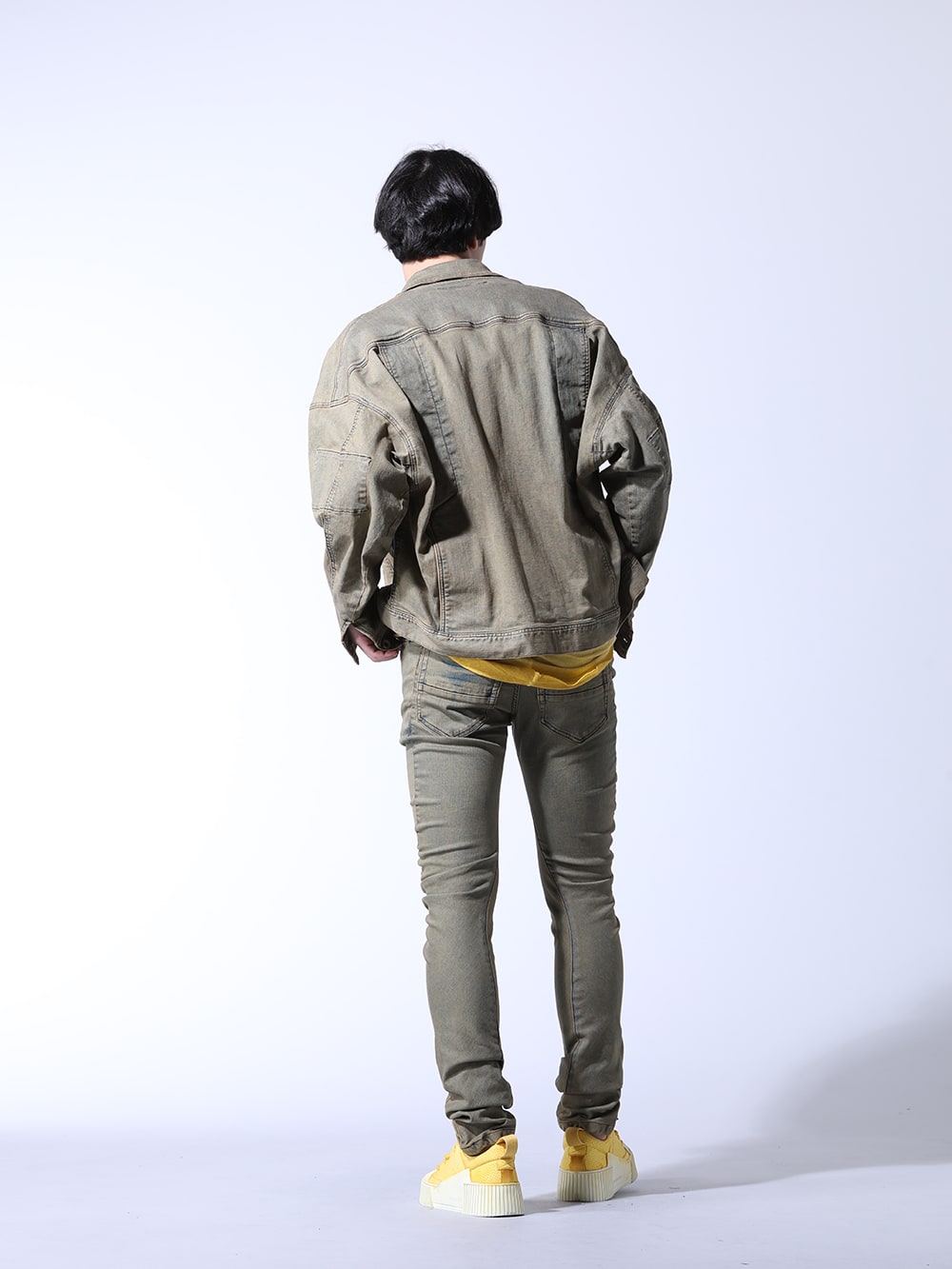 JULIUS / BORIS BIDJAN SABERI 2024PS STYLING - Highly Practical Stretch Denim Pants - 847BLM2-ID(10.5oz Stretch Denim Jacket) TS-ONE-PIECE.1-RF-FKN00001-FADED-FAT(TS-ONE-PIECE.1-RF-FKN00001 FADED FAT) 847PAM7-ID(10.5oz Stretch Denim Skinny Pants Black) BAMBA2.1-PERFORATED-LEATHER-WHITE-SOLE(BAMBA2.1 PERFORATED LEATHER / WHITE SOLE) - 1-002