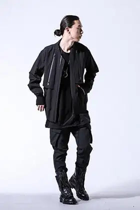 FASCINATE_THE R 2024SS All Black Bomber Jacket Style