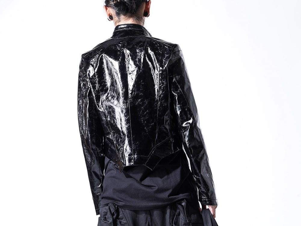 JULIUS 2024SS - Lambskin Seamed Blouson Utilizing the Brand's Unique Patterns - 857BLM6-Black(Lamb Skin Seamed Blouson) - 2-003