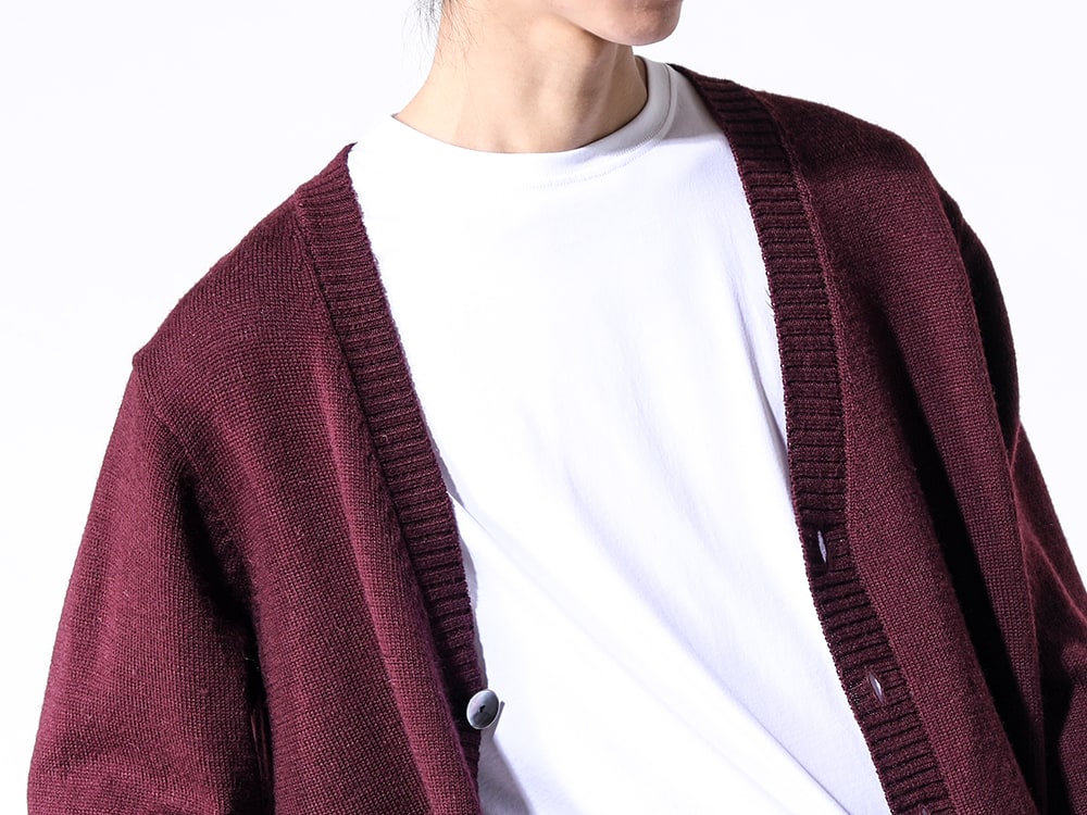 TAKAHIROMIYASHITATheSoloist / ACRONYM 2024SS - Cardigan with an exquisite length - sk.0007bAW23-Bordeaux(shetland wool cropped cardigan Bordeaux) S25-PR-C-White(Sleeveless T-shirt White) - 2-005