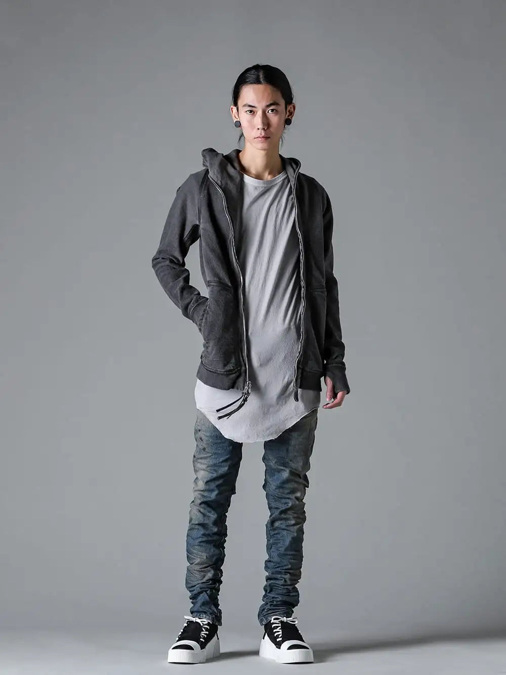 BORIS BIDJAN SABERI 24SS(Spring Summer) STYLING -  - P13-D-TF-FKU10002-Black-P13.D TF FKU10002 Light Denim 1-001