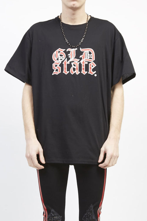GLD state print T-shirt (big) Black - GalaabenD - ガラアーベント