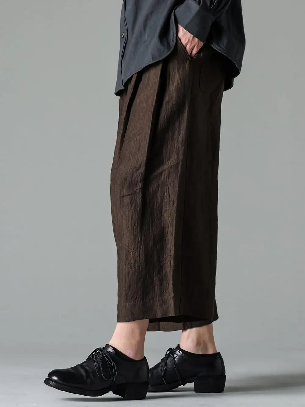 ZIGGY CHEN 24SS(Spring-Summer) - 0M2410710-Symmetrical Front Piece Shirt - 0M2410509-Pleated Extra Wide Leg Trousers 3-006