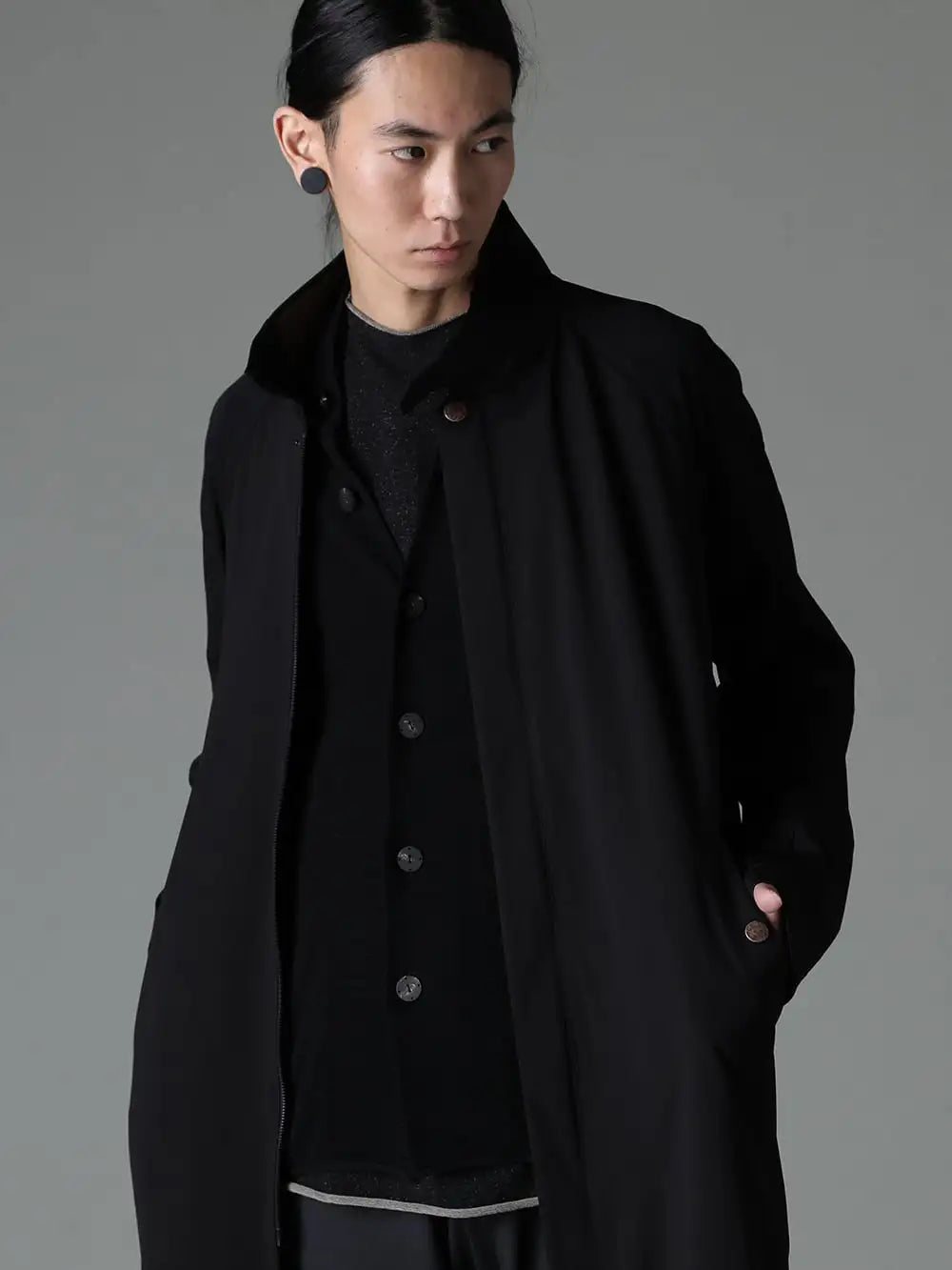 DEVOA 24SS  - The Fusion of Functional Material and Unique Pattern Making - CTK-TBHS Hight neck coat water repellent polyester 2-005