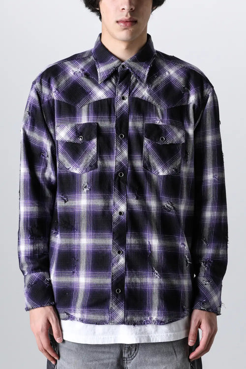 Western Shirt Purple - Rafu