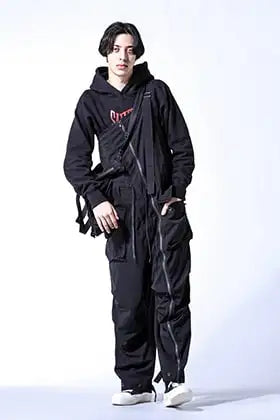 FASCINATE _ THE R 2024 SS All Black Overalls Style