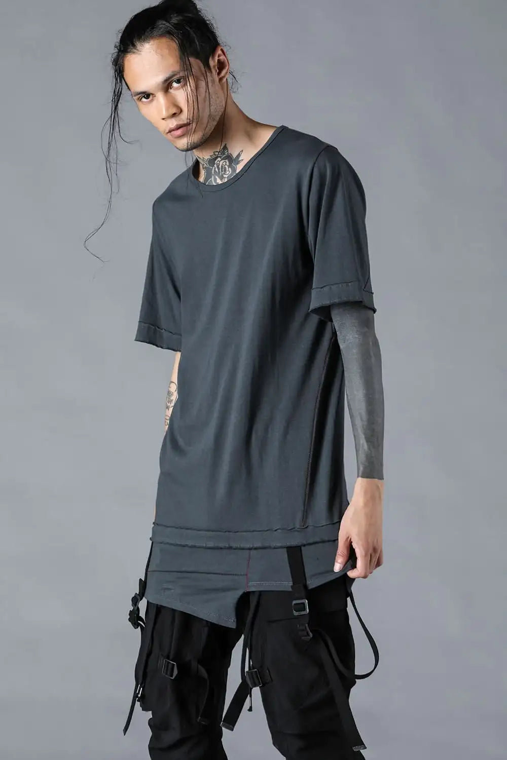 D.HYGEN(ディーハイゲン) 24SS(春夏) - ST101-0924S 30/-ソフトコットンジャージーサスペンダーTシャツ 3-002