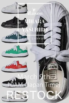 [進货信息] Maison MIHARA YASUHIRO「BLAKEY」和「BAKER」的新到货，将于3月9日 (星期六) 10点日本时间开始销售!