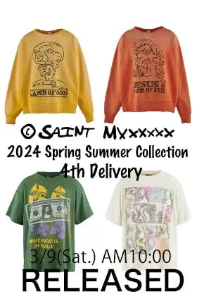 [销售预告] SAINT Mxxxxxx 2024SS(春夏)系列4th Drop 3/9 (周六) 上午10点日本时间开始销售!