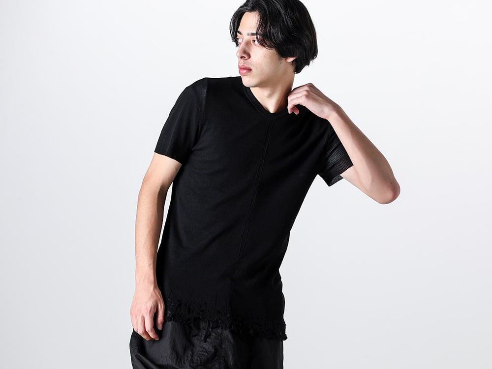 JULIUS 2024SS - The 3rd drop from  JULIUS 2024SS collection has been delivered! Now available in store and online! - 859CUM5-D-Black(Cotton Rib Damage T-shirt) - 4-003