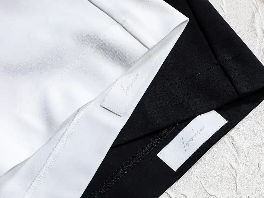 IRENISA 24SS - Slash Pocket Short Sleeve Shirt - IH-24SS-T006-AG-White-White-cord - short sleeve T-shirt White × White cord - IH-24SS-T006-AG-Black-Black-cord - short sleeve T-shirt Black × Black cord 1-003