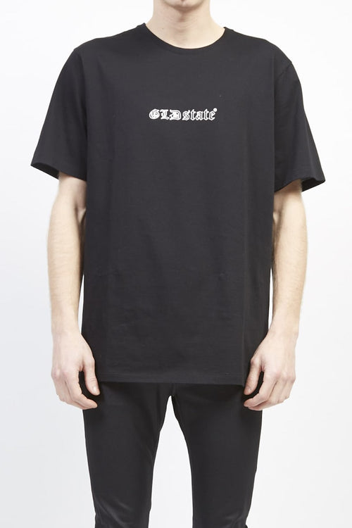 GLD state out line print T-shirt (regular) Black - GalaabenD