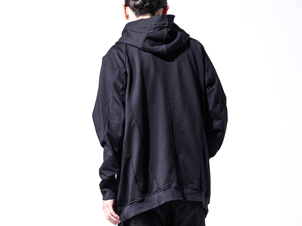 JULIUS 2024SS - Cut sew innerwear with the brand's unique kite silhouette - 857CUM1-Black(Cotton Sweat Zip Up Hoodie) - 2-003