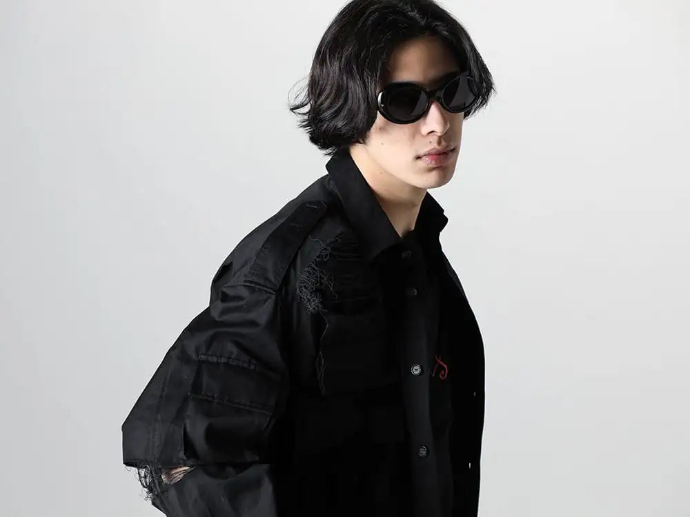 TAKAHIROMIYASHITATheSoloist 24SS  - A Jacket with Meticulous Attention to Detail - ss.0003aSS24 - back gusset sleeve photographer shirt.(clash) - sc.0022SS24-Black - lonely souls. (oversized s/s pocket tee) Black - sspe.0001-Black - kurt 2-003