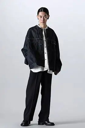 IRENISA Wide Trousers Denim Jacket Style