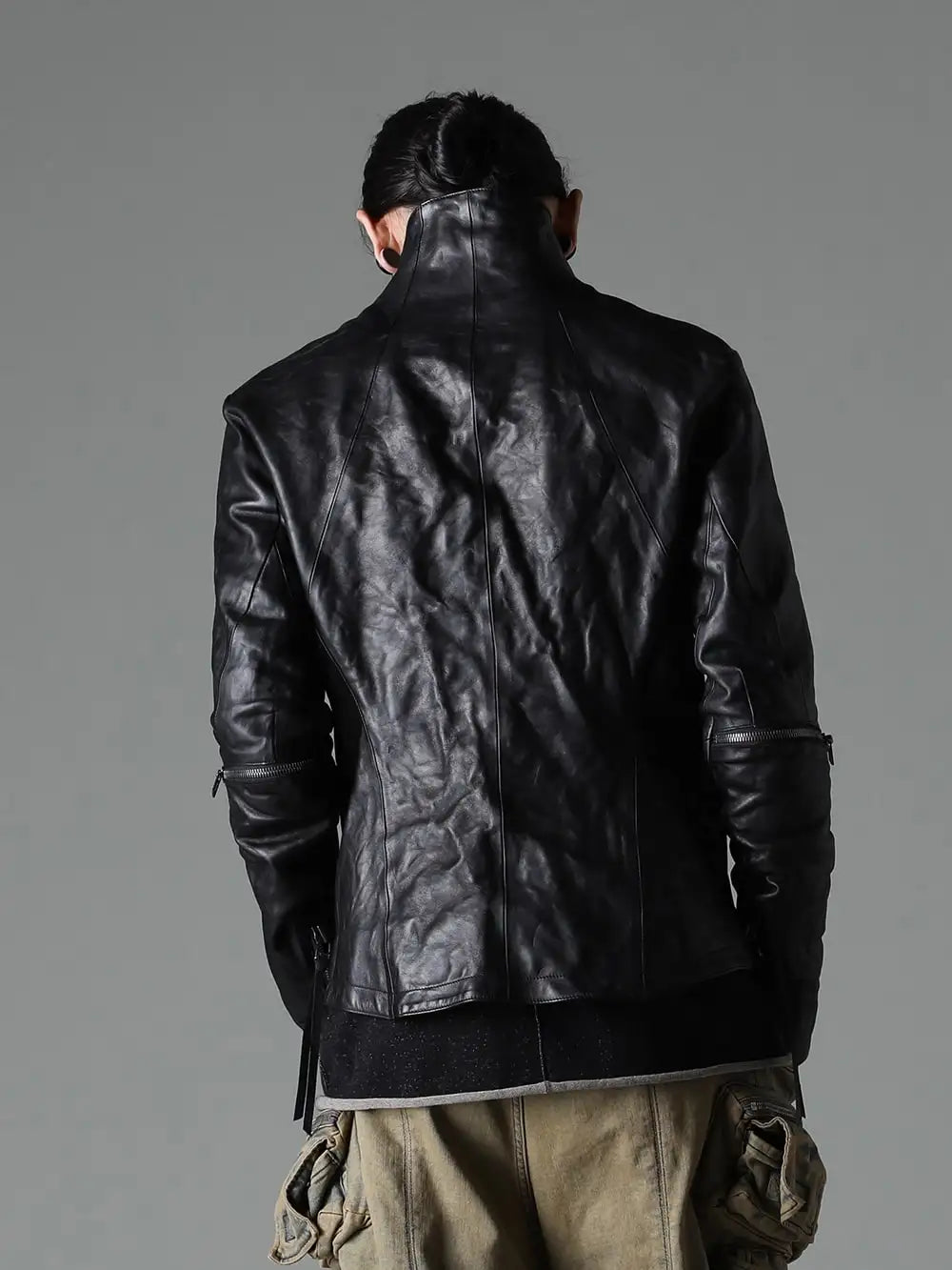 D.HYGEN 24SS  - Leather jacket that strongly impresses the style of D.HYGEN - ST105-0124S W Zipper Horse Leather Jacket 2-004