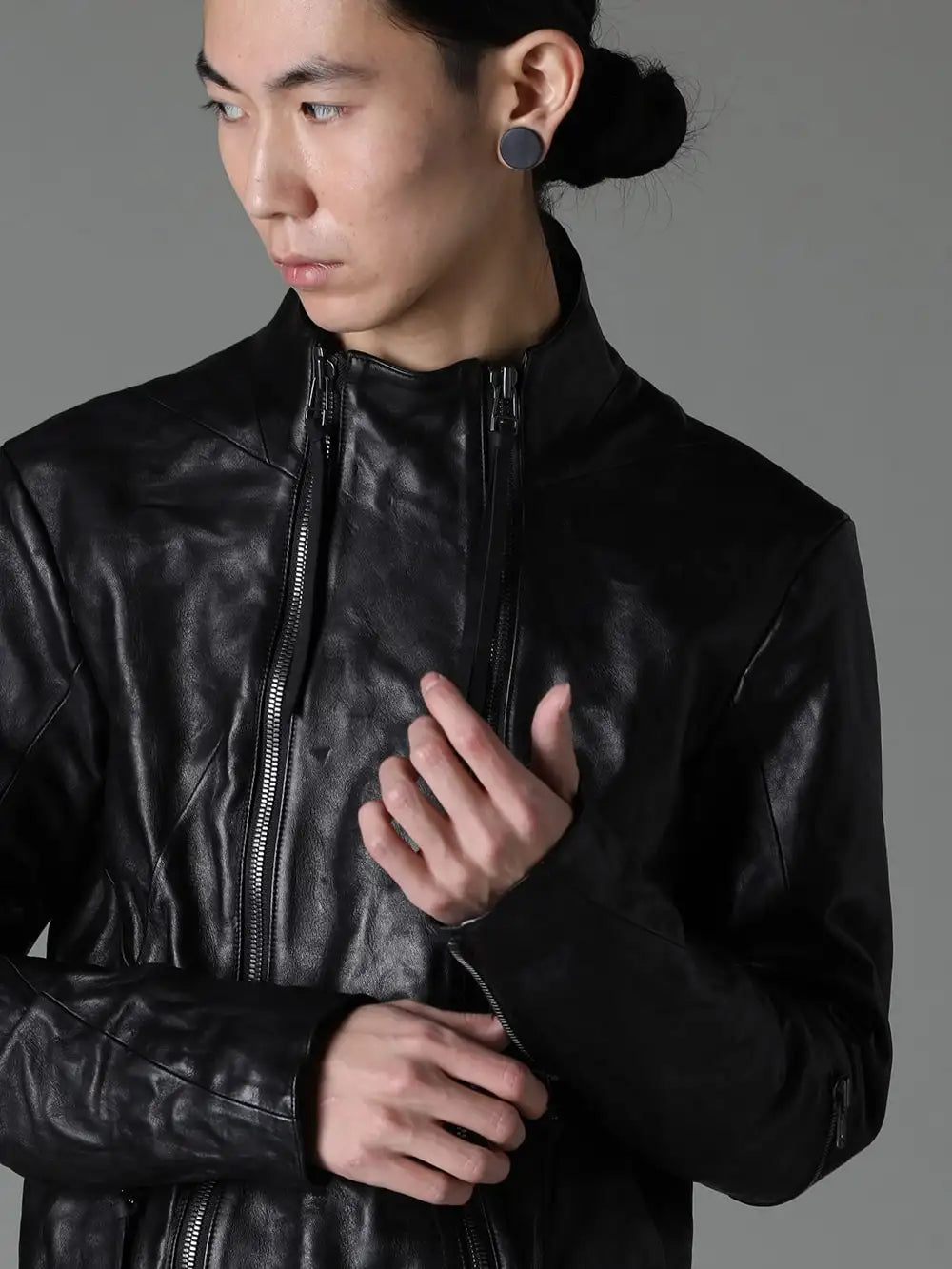 D.HYGEN 24SS  - Leather jacket that strongly impresses the style of D.HYGEN - ST105-0124S W Zipper Horse Leather Jacket 2-003