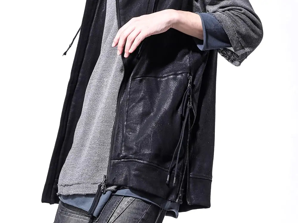 D.HYGEN 24SS(Spring Summer)  - Japanese and rayon knit - ST101-0424S Untwisted Fleece-Line Coate Hooded Vest ST101-1124S Washi x Rayon Knit Layered T-Shirt 2-008
