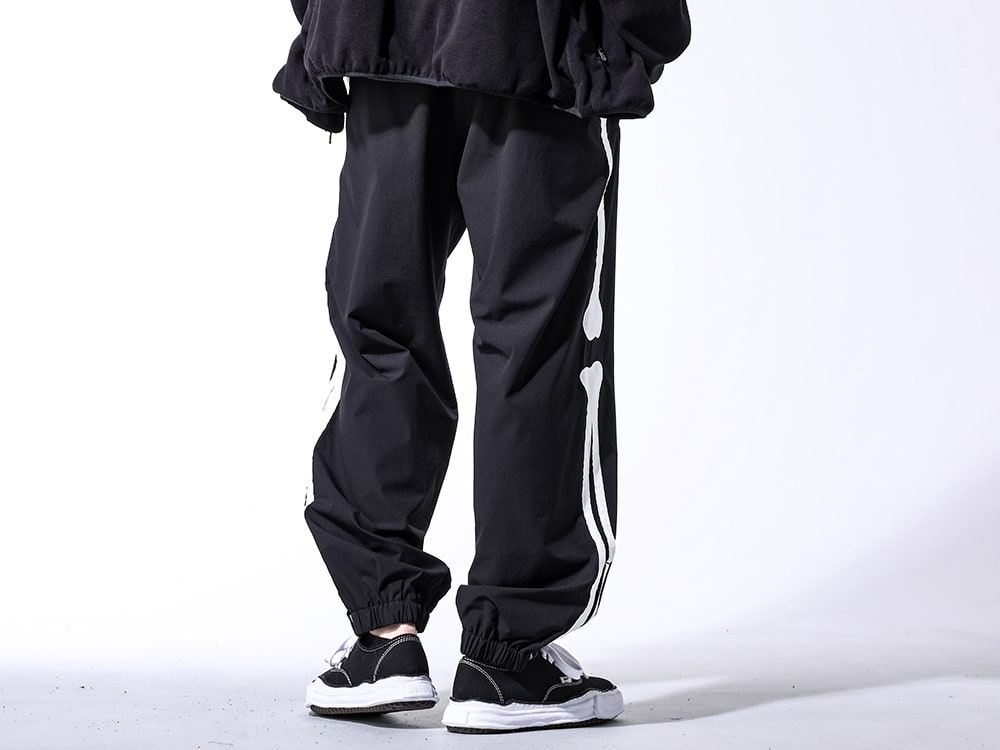 TAKAHIROMIYASHITATheSoloist / Maison MIHARAYASUHIRO 2024SS - Track Pants with Distinctive Bone Design - sspe.0001-Blacksc.0002bSS24(track pant. (bone type02)) A02FW704-black-Classic(BAKER canvas Low cut sneakers Black) - 3-003