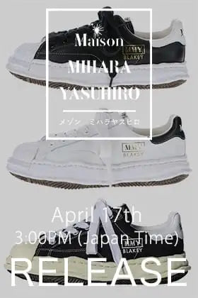 [Restock Information] Maison MIHARA YASUHIRO "BLAKEY" leather and vintage sole models will be available from April 17th (Wednesday) at 3 PM, Japan Standard Time!