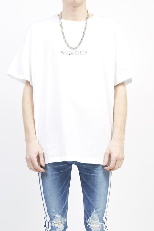 GLD state out line print T-shirt (big) White - GalaabenD