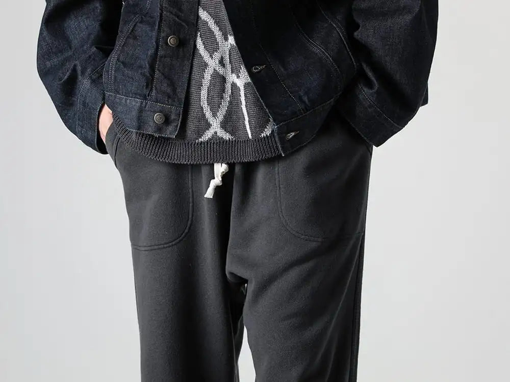 O PROJECT 24SS - Sweatpants Crafted with Exceptional Knitting Techniques- O17SWP1-BLACK - SWEATPANTS Loopwheel Sweat BLACK 3-002