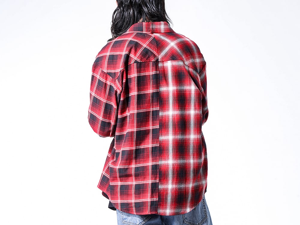 Rafu 2024SS - Docking shirts with a generous silhouette - Rafu008(Dooking Shirt Red) - 2-003