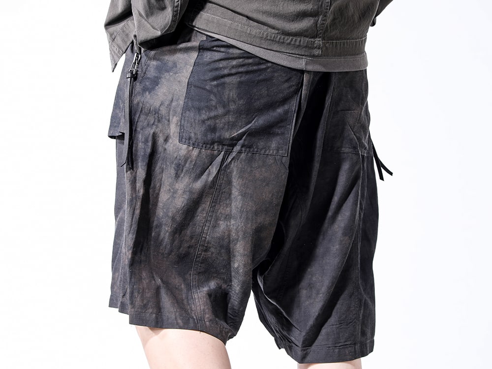 D.HYGEN 2024SS - Shorts with uneven dyeing process. - ST107-1624S(Uneven Dyed Linen x Rayon Baggy Shorts) - 3-006