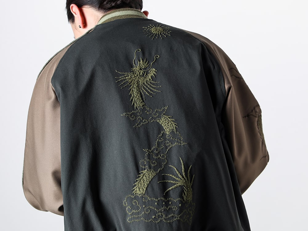 ink 2024SS - Delicately Embroidered Design - ink24SS-01-Khaki/Black(Nothing Reversible Souvenir Jacket) - 2-008