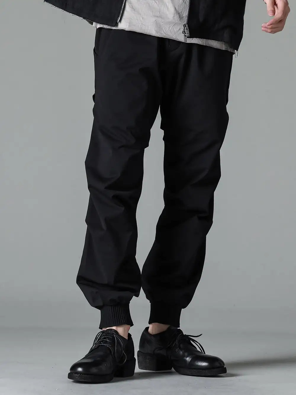 DEVOA GUIDI 24SS - Pants that are moderately loose and create a good atmosphere -  PTY-TBTJ Jogger Pants Water Repellent Polyester Classic Derby Shoes Lace Up Single Sole - Horse Full Grain - 992X Black  3-001