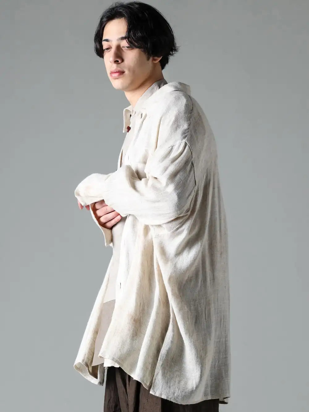 Peng Tai DEVOA 24SS  - Oversized shirts tailored with a neutral atmosphere - PTS24M06-2 Hand Dye Double Pocket Oversized Shirt SHE-CTKM Shirt Cotton 2-002