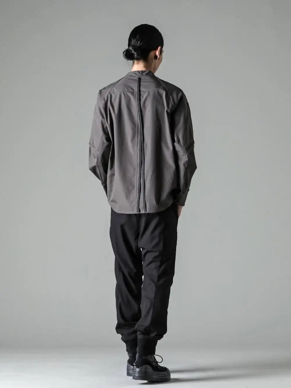 ISŌ 24SS - IDSM-DSSC-cotton Mao Collar Shirt 120/2 cotton Mad Gray 1-002