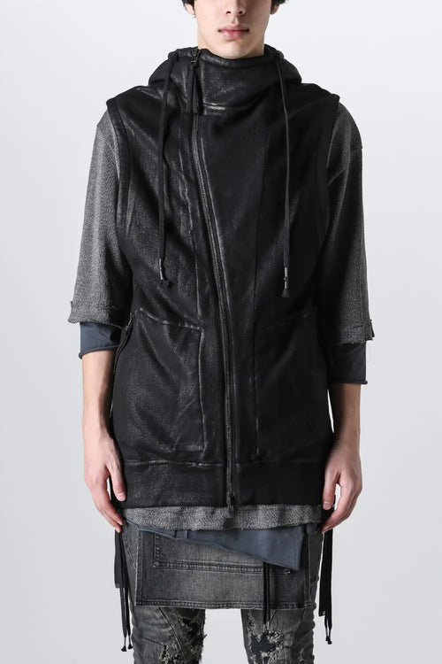 Untwisted Fleece-Line Coate Hooded Vest - D.HYGEN