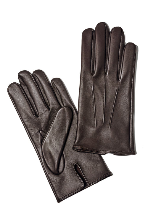 Elton Unlined Touch Screen Leather Glove  Brown - DENTS