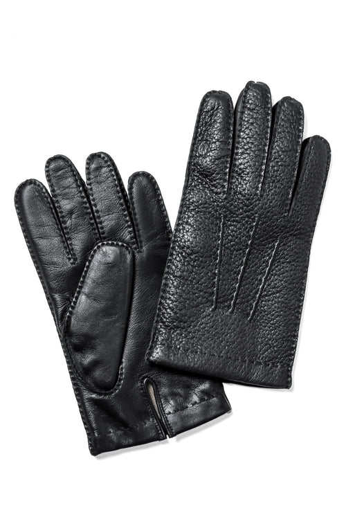 Oxburgh Sccottish Cashmare Touch Screen Leather Glove  Black - DENTS