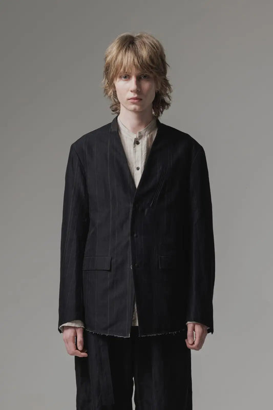 Jacket cotton / linen stripe - ISO