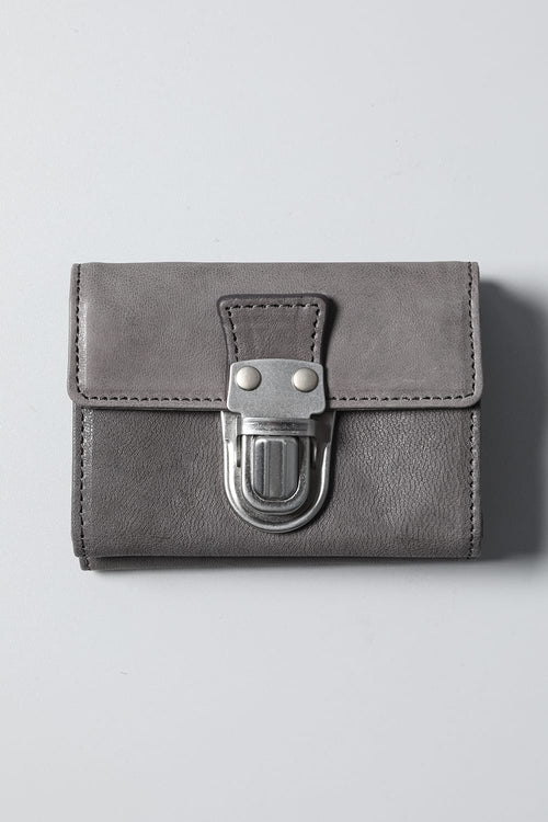 Leather trifold wallet 'cartable' Slate Gray - PATRICK STEPHAN
