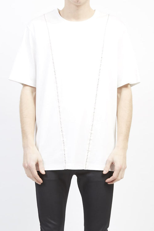 Fine twist high gauge smooth metal studs T-shirt Off White - GalaabenD - ガラアーベント
