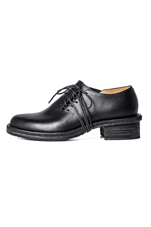 Diagonal Lace-up Derby Shoes  Black - The Viridi-anne