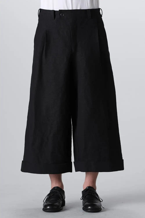 Cropped baggy pants linen / japanese paper - DEVOA