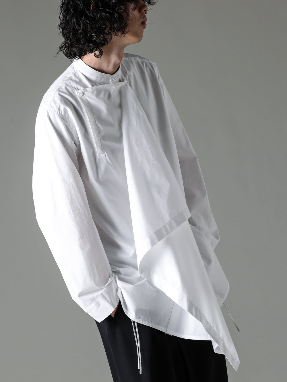 Yohji Yamamoto 23AW フロントドレープ環縫いブロードシャツ スタイル